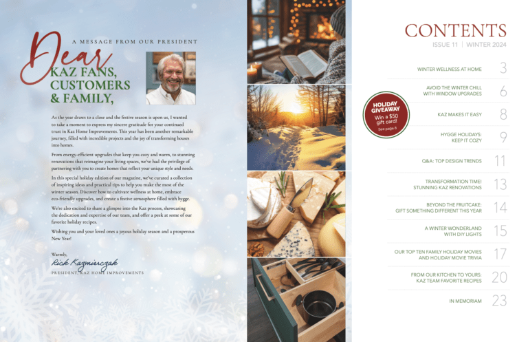 Kaz Home Improvements - Winter 2024 Magazine TOC